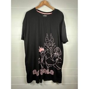 Disney Villains Black Sleep T Shirt XL 16 18 Maleficent Ursula Cruella‎ Graphic
